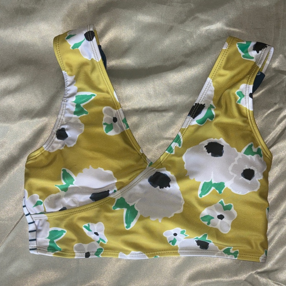 Floral Yellow Swim Top